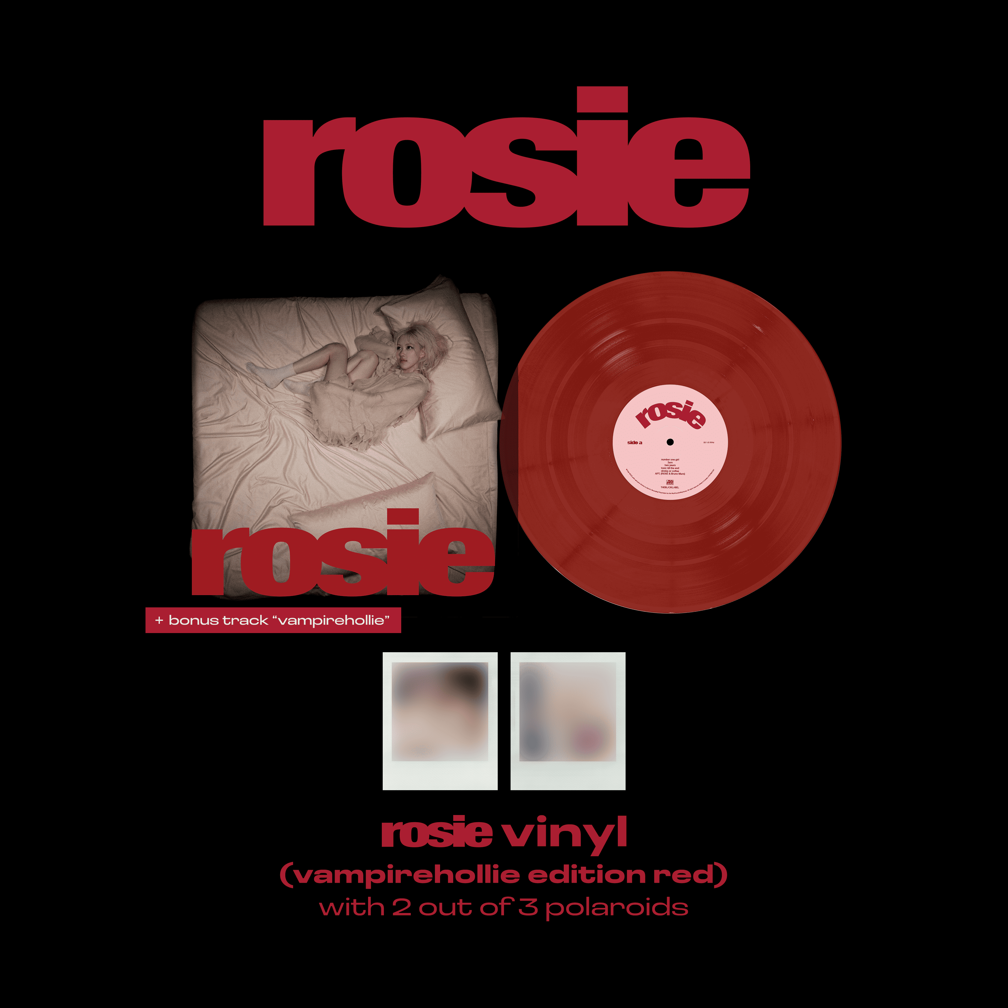 Rosé 1st Studio Album [rosie] (vinyl) (vampirehollie edition red)